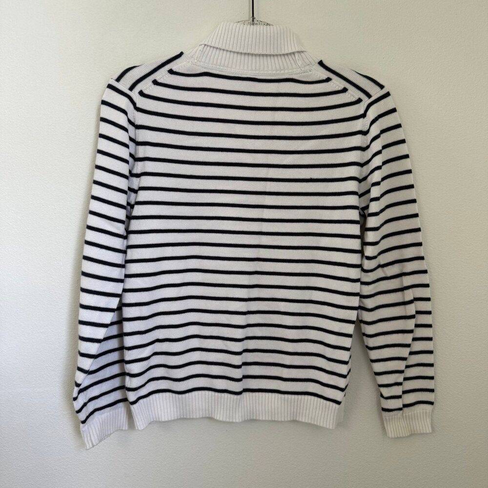 Janie & Jack Preppy Striped Pull On Sweater Navy White Shawl Collar Nautical 12 - Picture 2 of 7